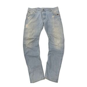 G-Star Raw Arc 3D Slim Distressed Light Wash Twisted Leg Jeans Mens 36 x 32